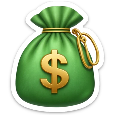 money bag with dollar sign sticker