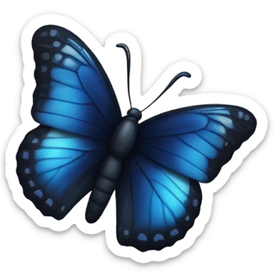 a black and dark blue butterfly sticker
