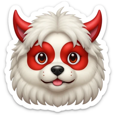 devil cute fluffy dog sticker