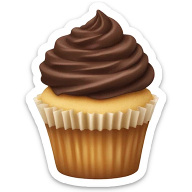 Vanilla cupcake with chocolate frosting  sticker
