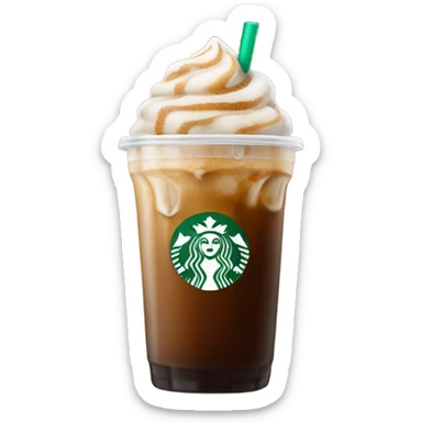 Starbuck ice coffee with ice cubes sticker