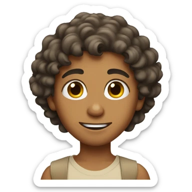arabian boy with tan skin and curly hair  sticker