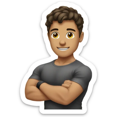 Brunette Boy in the gym  sticker