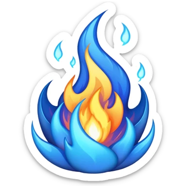 Blue fire copy and paste sticker