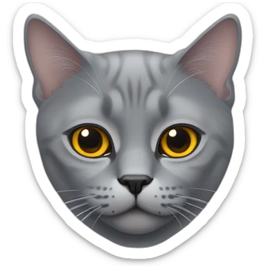 grey british cat with amber eyes sticker