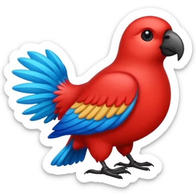 Cuervo azul y rojo sticker