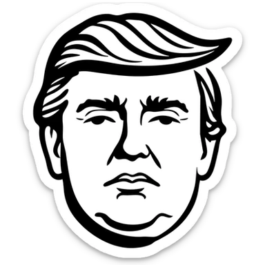 Donald Trump with signature hairstyle sticker