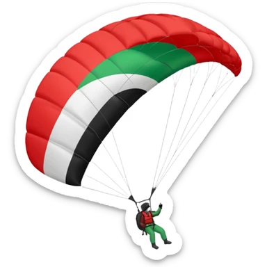 a palestinian flag with a paraglider, respect scrupulously the correct shapes and colours of the flag, try again sticker