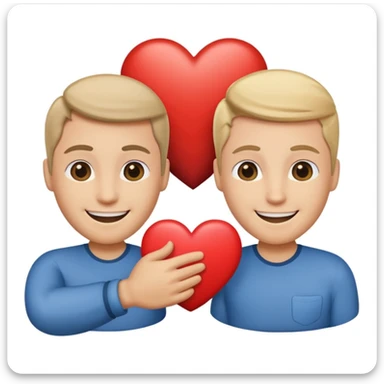 two smiling faces with a heart and handshake between them sticker