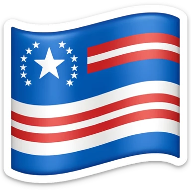 Bandeira do Pará retangula com a listra branca no meio de uma ponta pra outra e a estrela no meio azul sticker