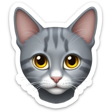 gri kedi sticker