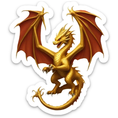 House of the dragon Syrax, gold dragon sticker