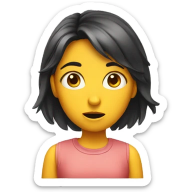 girl with curious face shocked sticker