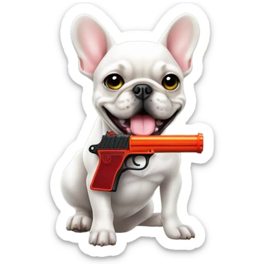 French bulldog water pistol  sticker