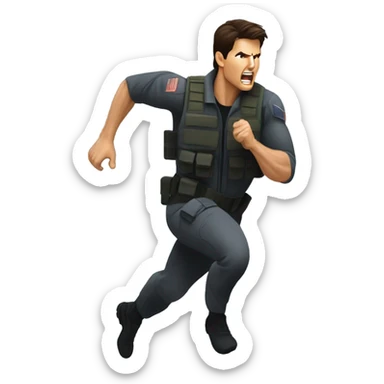 tom cruise sprinting, mission impossible sticker