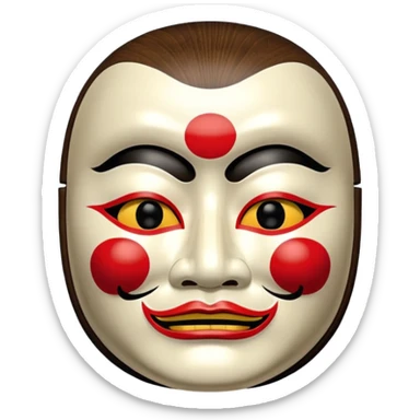 Japanese Noh Mask sticker