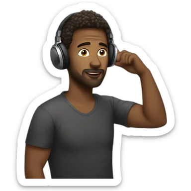 Man listen to music  sticker