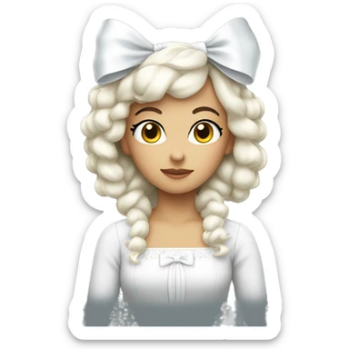 Coqquete white bow sticker