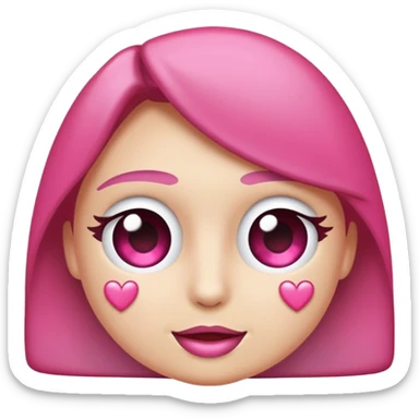 Coração metade rosa escuro e metade branco sticker