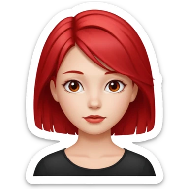 Girl with red highlights in hair  sticker