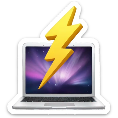 a laptop with a lightning bolt sticker