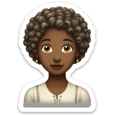 Georgian girl with curly hair  sticker