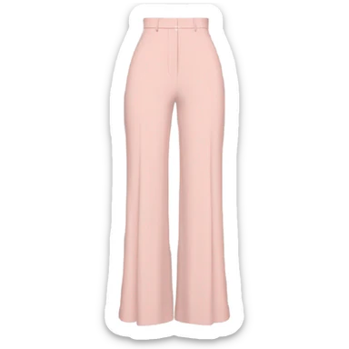 Realistic isolated pair of high waist long wide leg dressy casual pants in pink sticker