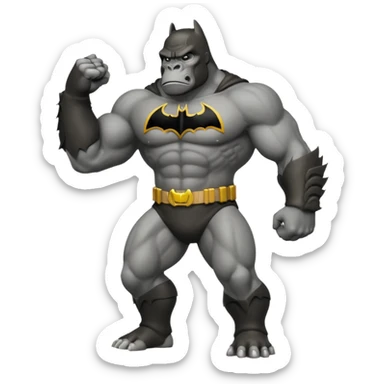 king kong with a batman uniform sticker