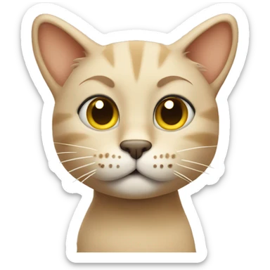 chickpea beige crazy cat sticker