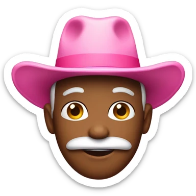 Santa with a pink cow boy hat sticker