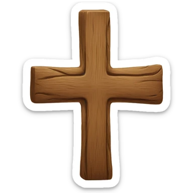 A wooden cross sticker