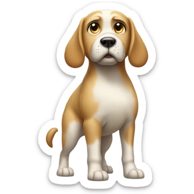 Dog with tail between legs ashamed  sticker