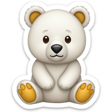 Urso de pelúcia branco fofinho  sticker