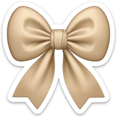 white heart with beige bow sticker