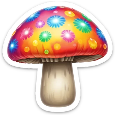 Tie dye mushroom with sparkles  sticker