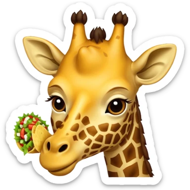 taco eating giraffe sticker