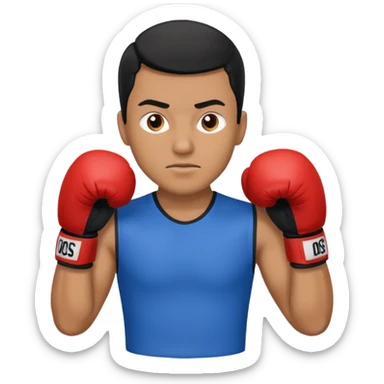   آدمی که بکس میکنه بالباس ابی دستکش مشکی مرد باشه sticker