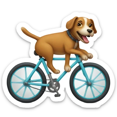 Dog riding a bike sticker