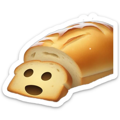 A loaf of sad bread on snow  sticker