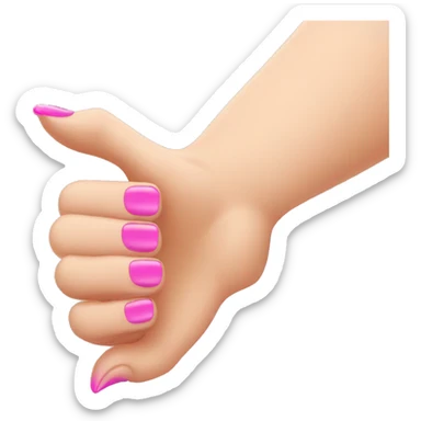 Thumbs up emoji with pink nails sticker