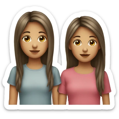 Two siblings girl and girl sticker