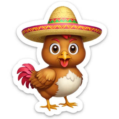Gallina con sombrero  sticker