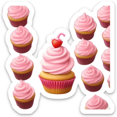 Cupcake with Strawberry cheesecake frosting  sticker