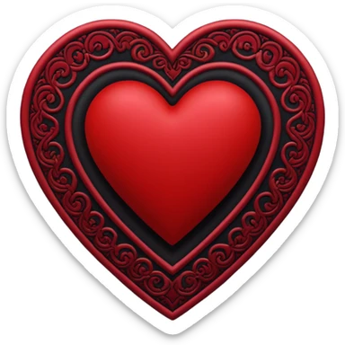 goth themed heart with a dark velvet rug sticker
