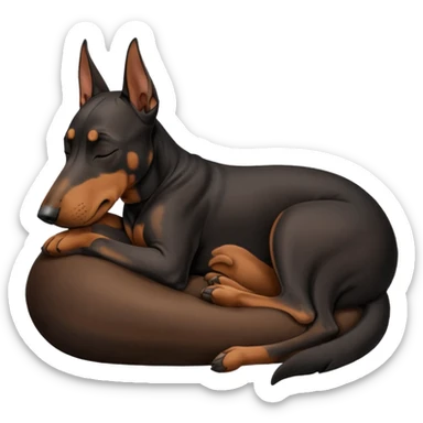 doberman dog sleeping  sticker