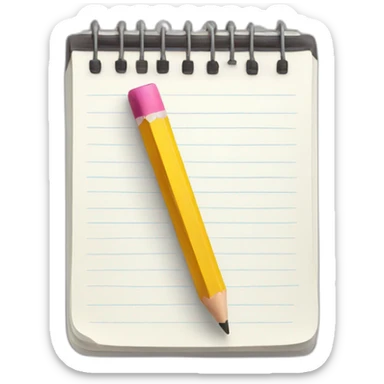 notepad with pencil sticker