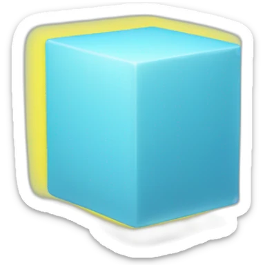 Light blue cube with yellow nimb sticker