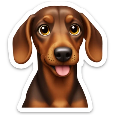 teckel poil long marron  sticker