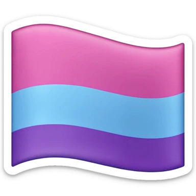 Bisexual bandera con tres colores rosa violeta y celeste  sticker