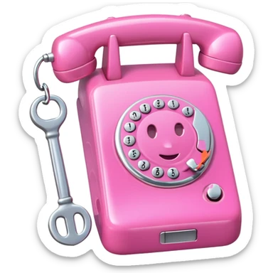 pink phone with a wrench sticker